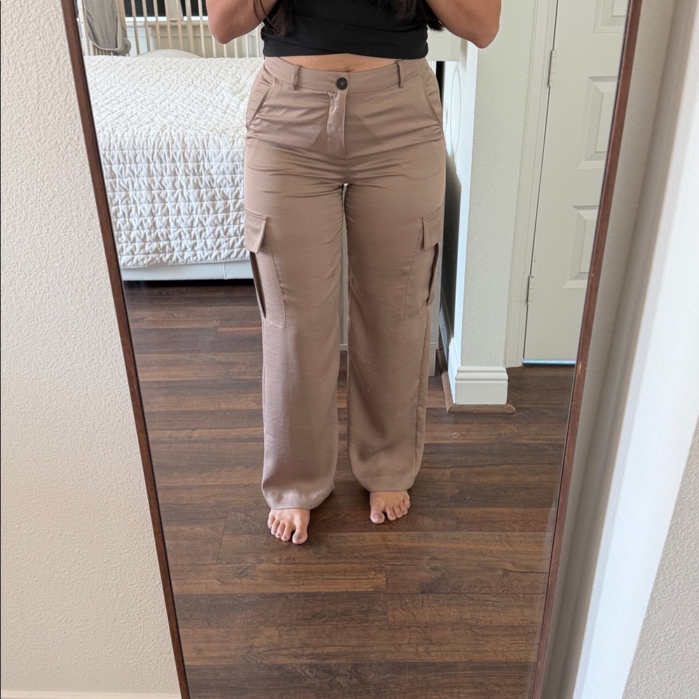 Zara Silk Cargo Pants
